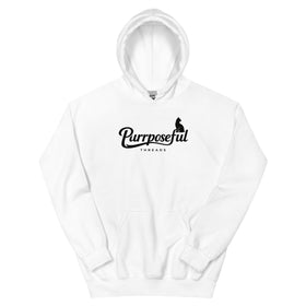 Comfortable Cat Lover Hoodie - Purrposeful Threads Black Logo Hoodie